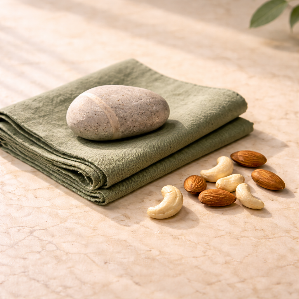 Smooth river stone for foundational mineral support